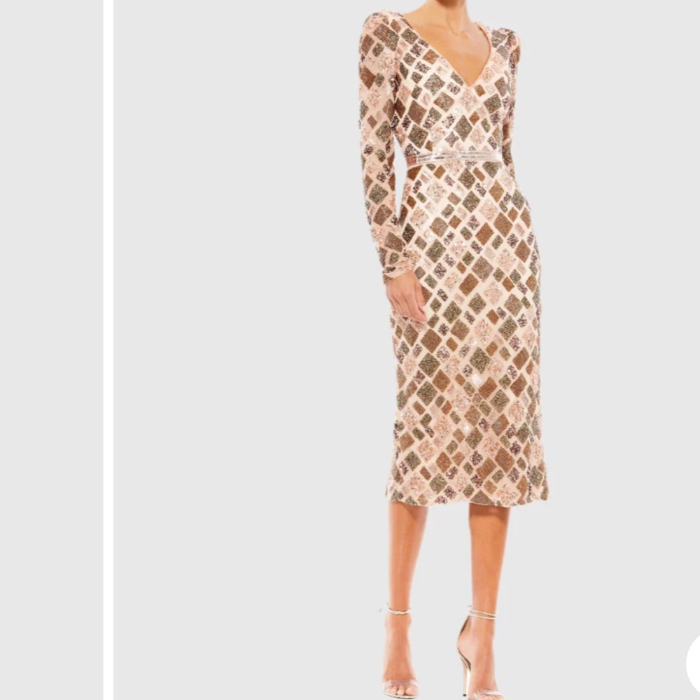 NWT Mac Duggal Midi Dress, Sz 4